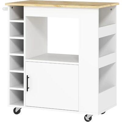 STILVORA Chariot de cuisine 83/40/83 cm chêne aus contreplaqué avec roulettes - Publicité STILVORA Chariot de cuisine 83/40/83 cm chêne aus contreplaqué avec roulettes - Publicité