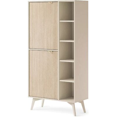 3XELIVING Bibliothèque : Beige sable/ Chevrons scandi, Pieds Bois, 80 x 160 x 38cm - Publicité 3XELIVING Bibliothèque : Beige sable/ Chevrons scandi, Pieds Bois, 80 x 160 x 38cm - Publicité