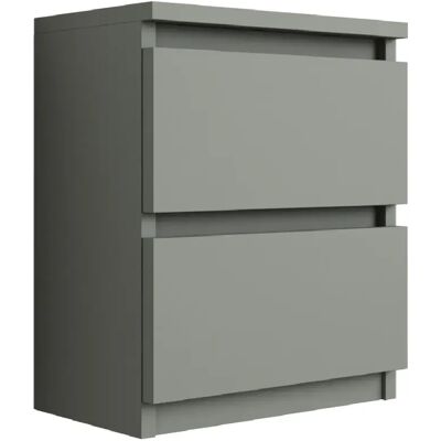3XELIVING Table de chevet avec deux tiroirs, 45 × 36 × 36 cm – couleur : aloès vert - Publicité 3XELIVING Table de chevet avec deux tiroirs, 45 × 36 × 36 cm – couleur : aloès vert - Publicité