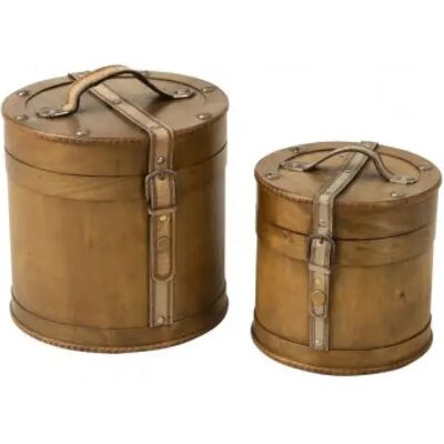 Dansmamaison Coffres Ronds Bois Beige - Publicité Dansmamaison Coffres Ronds Bois Beige - Publicité