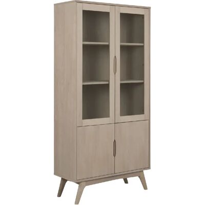 Toilinux Vitrine en MDF et verre 4 portes et 4 étagères - Beige - Publicité Toilinux Vitrine en MDF et verre 4 portes et 4 étagères - Beige - Publicité