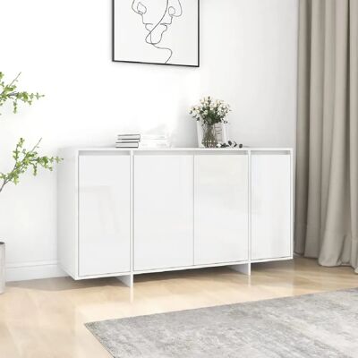 vidaXL Buffet Blanc brillant 135x41x75 cm - Publicité vidaXL Buffet Blanc brillant 135x41x75 cm - Publicité