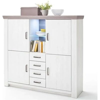 Pegane Buffet vaisselier bois - Blanc - Publicité Pegane Buffet vaisselier bois - Blanc - Publicité