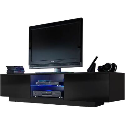 Tendance DUSINE Meuble LED TV Giorgio Noir mat 160 cm - Publicité Tendance DUSINE Meuble LED TV Giorgio Noir mat 160 cm - Publicité