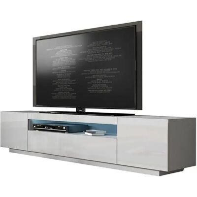 Tendance Dusine Meuble TV KUSH - Blanc mat - 200 cm - Publicité Tendance Dusine Meuble TV KUSH - Blanc mat - 200 cm - Publicité