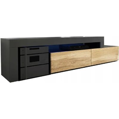 Tendance Dusine Meuble TV Flex - Noir et Bois - Publicité Tendance Dusine Meuble TV Flex - Noir et Bois - Publicité