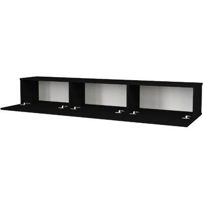 helloshop26 Meuble TV 180 cm - Noir - Publicité helloshop26 Meuble TV 180 cm - Noir - Publicité