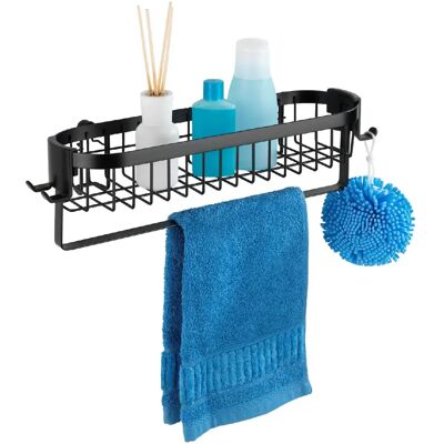 Wenko Etagère murale de salle de bain indus Classic - L. 35 cm - Noir - Publicité Wenko Etagère murale de salle de bain indus Classic - L. 35 cm - Noir - Publicité