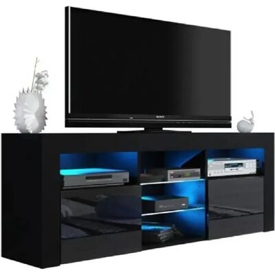 Tendance Meuble TV Dusine JIVE - Noir LED - Publicité Tendance Meuble TV Dusine JIVE - Noir LED - Publicité