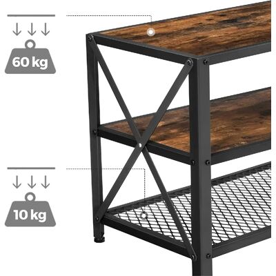Helloshop26 Meuble TV - 178 cm - Marron Rustique/Noir - Publicité Helloshop26 Meuble TV - 178 cm - Marron Rustique/Noir - Publicité
