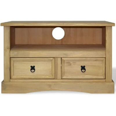 Helloshop26 Meuble TV buffet pin mexicain - Marron - Publicité Helloshop26 Meuble TV buffet pin mexicain - Marron - Publicité