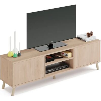 Pegane - Meuble TV 2 portes - wood effect - 160x50x40 cm - Á meuble TV - Publicité Pegane - Meuble TV 2 portes - wood effect - 160x50x40 cm - Á meuble TV - Publicité