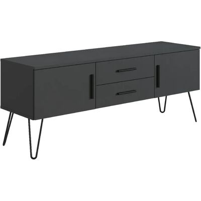 Pegane Meuble TV - Gris anthracite - Publicité Pegane Meuble TV - Gris anthracite - Publicité