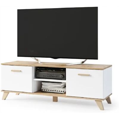 Tendance DUSINE Meuble TV BERGEN blanc 150 cm - Publicité Tendance DUSINE Meuble TV BERGEN blanc 150 cm - Publicité