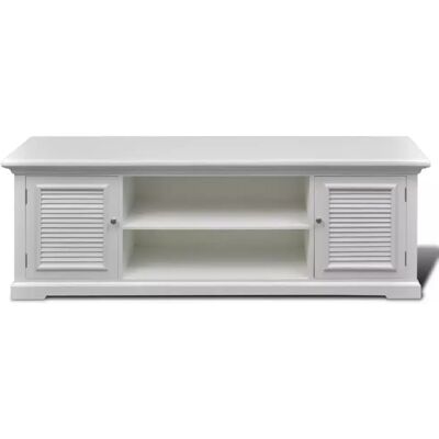 Helloshop26 Meuble TV console - Blanc - Publicité Helloshop26 Meuble TV console - Blanc - Publicité