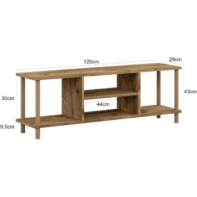 Helloshop26 Meuble TV 120 cm - Effet bois - Publicité Helloshop26 Meuble TV 120 cm - Effet bois - Publicité