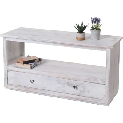 Mendler Meuble TV shabby chic - Blanc - Publicité Mendler Meuble TV shabby chic - Blanc - Publicité