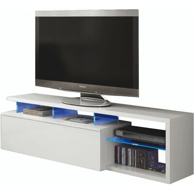 Meuble TV DMORA Pittsburgh avec lumière LED - 150x41x50cm - Publicité Meuble TV DMORA Pittsburgh avec lumière LED - 150x41x50cm - Publicité