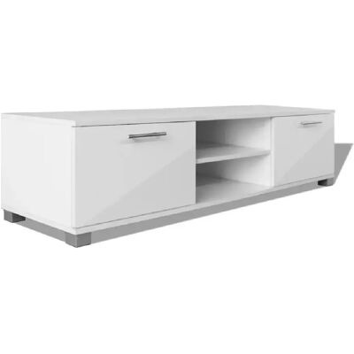 HELLOSHOP26 Meuble TV Blanc Brillant - Rangement Moderne - Publicité HELLOSHOP26 Meuble TV Blanc Brillant - Rangement Moderne - Publicité