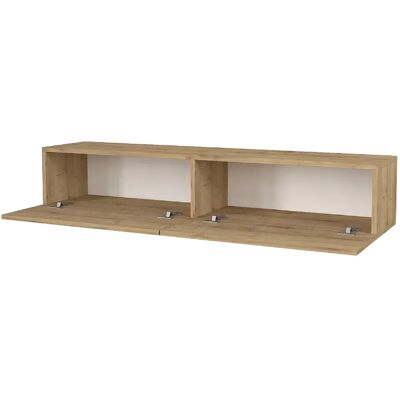 HelloShop26 - Mueble TV 135x31x25 - chêne - TV stand - Publicité HelloShop26 - Mueble TV 135x31x25 - chêne - TV stand - Publicité
