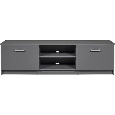 Pegane Meuble TV moderne - Gris graphite - Publicité Pegane Meuble TV moderne - Gris graphite - Publicité