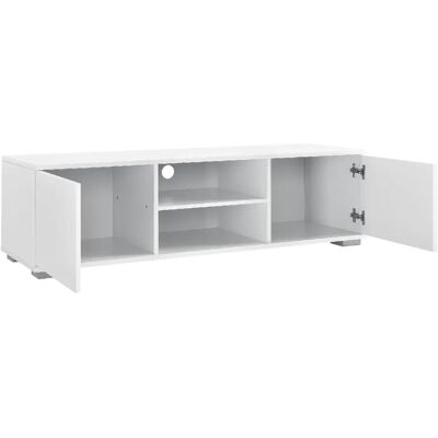 HELLOSHOP26 Meuble TV - 120cm Blanc - Publicité HELLOSHOP26 Meuble TV - 120cm Blanc - Publicité