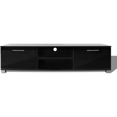 HELLOSHOP26 Meuble TV Brillant Noir 120cm - Publicité HELLOSHOP26 Meuble TV Brillant Noir 120cm - Publicité