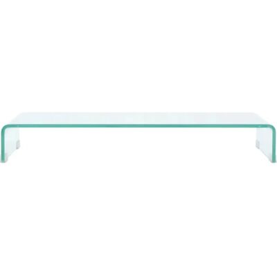MOBIKASA Support en Verre Transparent pour TV/Moniteur - 90x30x13 cm - Publicité MOBIKASA Support en Verre Transparent pour TV/Moniteur - 90x30x13 cm - Publicité
