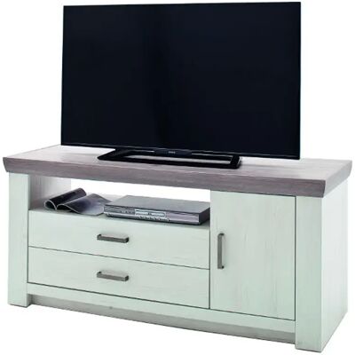 Pegane meuble TV Neslon - Blanc - Publicité Pegane meuble TV Neslon - Blanc - Publicité