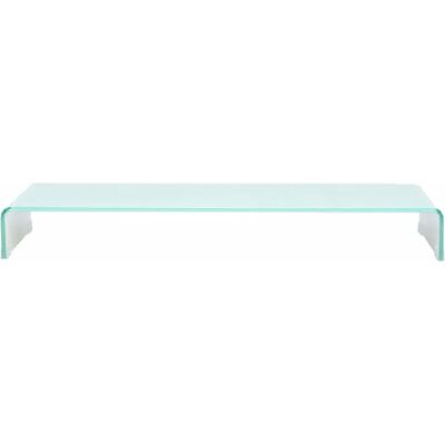 Helloshop26 - 100 cm Verre Blanc - Blanc - Verre - Meuble TV - Publicité Helloshop26 - 100 cm Verre Blanc - Blanc - Verre - Meuble TV - Publicité