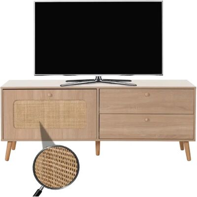 Meuble TV Mendler Hwc-m38 - Rotin Kubu Naturel, 2 Tiroirs, Porte Pliable - Publicité Meuble TV Mendler Hwc-m38 - Rotin Kubu Naturel, 2 Tiroirs, Porte Pliable - Publicité