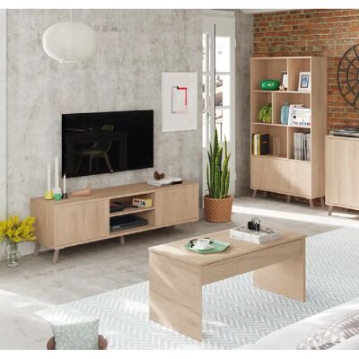 Pegane Ensemble meuble TV hifi - Bois - Publicité Pegane Ensemble meuble TV hifi - Bois - Publicité