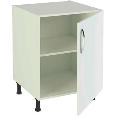 Pegane Meuble bas de cuisine 1 porte - Blanc - Publicité Pegane Meuble bas de cuisine 1 porte - Blanc - Publicité