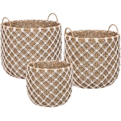 Atmosphera Panier de rangement macramé - Beige - Publicité Atmosphera Panier de rangement macramé - Beige - Publicité
