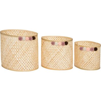 Atmosphera paniers de rangement ovales - Beige - Publicité Atmosphera paniers de rangement ovales - Beige - Publicité