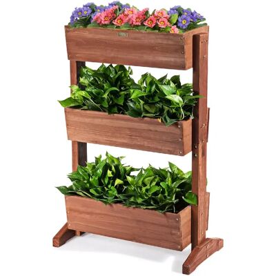 Decoshop26 Étagère à plantes en bois - Marron - Publicité Decoshop26 Étagère à plantes en bois - Marron - Publicité