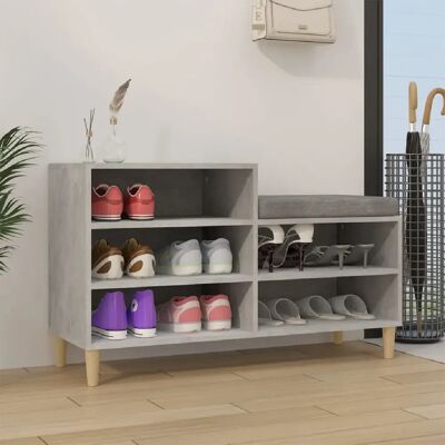 Armoire à chaussures gris béton vidaXL 102x36x60 cm Bois - Publicité Armoire à chaussures gris béton vidaXL 102x36x60 cm Bois - Publicité