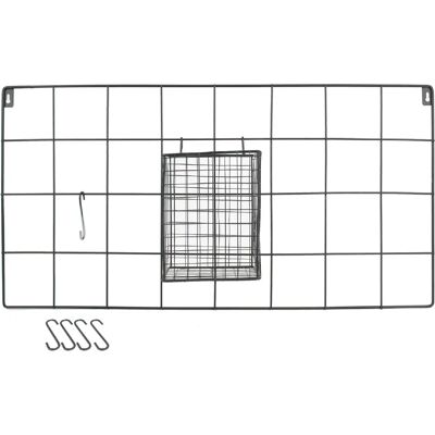 The Home Deco Factory Support mural filaire en métal avec panier et crochets - L. 60 x l. 30 cm - Noir - Publicité The Home Deco Factory Support mural filaire en métal avec panier et crochets - L. 60 x l. 30 cm - Noir - Publicité