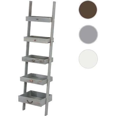 Étagère Vintage en Bois HW Série - 5 Étagères - Gris - Publicité Étagère Vintage en Bois HW Série - 5 Étagères - Gris - Publicité