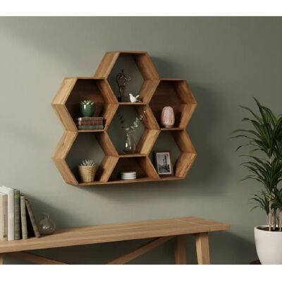BOIS & CHIFFONS Petite étagère hexagonale - Publicité BOIS & CHIFFONS Petite étagère hexagonale - Publicité