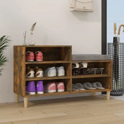 Armoire à chaussures chêne fumé vidaXL - Bois ingénierie - Publicité Armoire à chaussures chêne fumé vidaXL - Bois ingénierie - Publicité