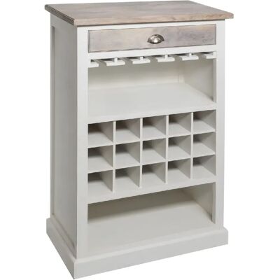 ATMOSPHERA Etagère avec range bouteilles en bois Aleria - L. 73 x H. 115 cm - Blanc - Publicité ATMOSPHERA Etagère avec range bouteilles en bois Aleria - L. 73 x H. 115 cm - Blanc - Publicité