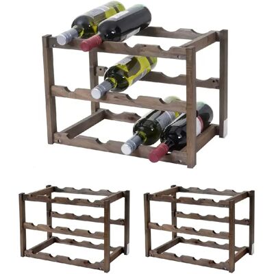 Mendler Étagère à vin en bois - Marron - Publicité Mendler Étagère à vin en bois - Marron - Publicité