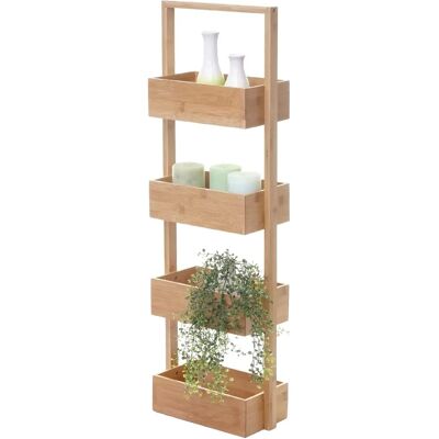 Étagère de salle de bain en bambou Nova avec 4 paniers - Rangement bain - Publicité Étagère de salle de bain en bambou Nova avec 4 paniers - Rangement bain - Publicité