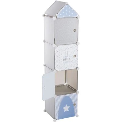 Meuble de rangement enfant Atmosphera - 4 compartiments - Bleu - Publicité Meuble de rangement enfant Atmosphera - 4 compartiments - Bleu - Publicité