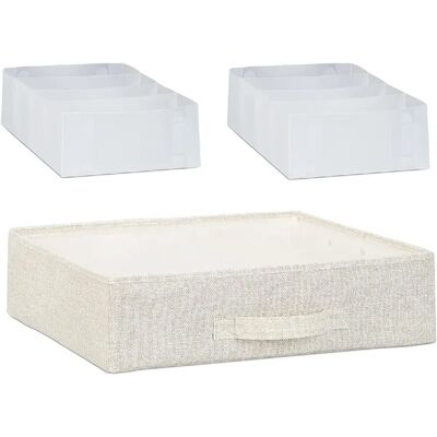 Helloshop26 Étagère avec tiroirs tissu - Beige - Publicité Helloshop26 Étagère avec tiroirs tissu - Beige - Publicité