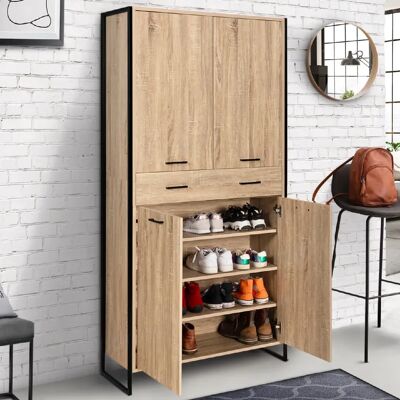 IDMARKET - Luis - 4 portes - 1 tiroir - Armoire à chaussures - Publicité IDMARKET - Luis - 4 portes - 1 tiroir - Armoire à chaussures - Publicité