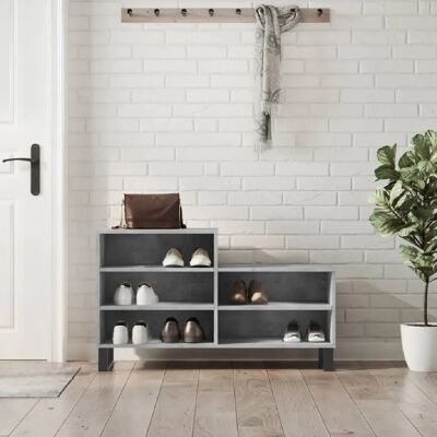vidaXL Armoire à chaussures gris béton - 102x36x60 cm - Publicité vidaXL Armoire à chaussures gris béton - 102x36x60 cm - Publicité