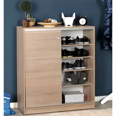 Pegane Armoire à chaussures 2 portes coulissantes - Chêne - Publicité Pegane Armoire à chaussures 2 portes coulissantes - Chêne - Publicité