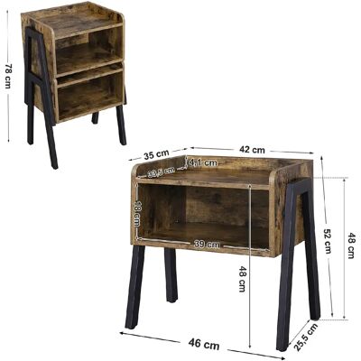 Helloshop26 Chevet niche empilable - Noir - Publicité Helloshop26 Chevet niche empilable - Noir - Publicité
